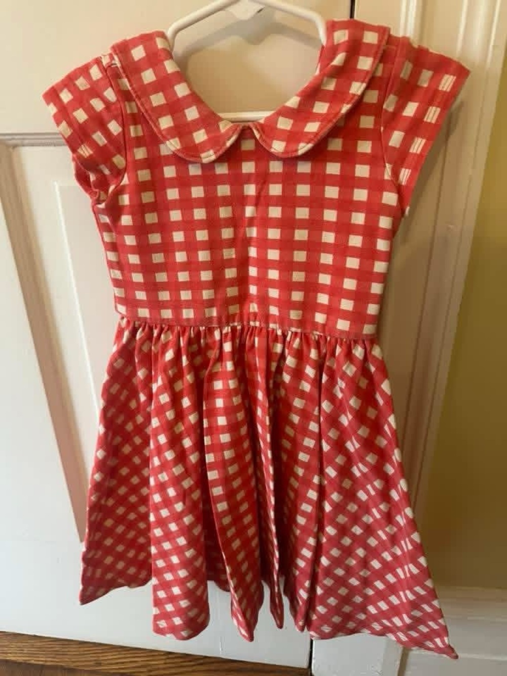 Alice and Ames Girls Red Gingham Peter Pan Collar Dress